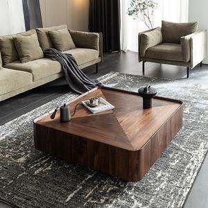 Modern <b>Walnut</b> Coffee <b>Table</b> Handmade Wood Living Room Furniture Minimalist Design Solid Wood Frame - Product Image 3