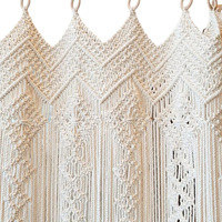 Rideau Bohème Grand Format en Macramé de Coton Tressé Écologique pour Fenêtre Française, Décoration Intérieure, Rideaux de Porte de Balcon et Cantonnières