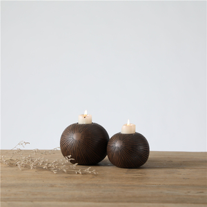 Commercio all'ingrosso Home Decor Tealight candeliere decorazione della tavola <span class=keywords><strong>portacandele</strong></span> in resina con <span class=keywords><strong>vassoio</strong></span> - Product Image 3