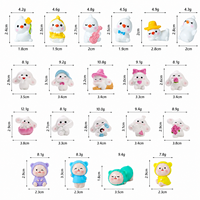 Figurines d'animaux miniatures en résine mignonnes et kawaii, styles variés (lapin, poussin) pour micro-paysages, maisons de poupées et loisirs créatifs DIY - Vente en gros