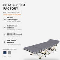 Lit pliant simple en gros avec cadre en X, coussin épais rembourré, pour adulte, bureau, sieste, ou soins aux personnes