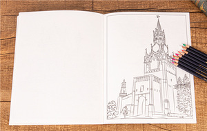 Livre de <span class=keywords><strong>coloriage</strong></span> pour adultes sur le thème des paysages urbains, pages <span class=keywords><strong>à</strong></span> colorier et dessins au trait pour la relaxation et le soulagement du stress, impression personnalisée, vente en gros par l'usine GF - Product Image 5