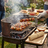 Brochettes jetables en bambou naturel, robustes, pour barbecue, approuvées FDA LFGB, vente en gros