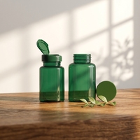 Bouteilles PET vides pour vitamines 100cc 120cc, contenants colorés pour capsules et comprimés avec étiquettes personnalisées pour compléments alimentaires