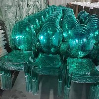Nouvelle couleur moderne élégant Ghost chaise de salle à manger en plastique acrylique cristal vert empilable chaises de mariage rustiques