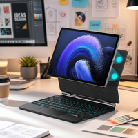 Taşınabilir BT Kablosuz Makaslı Dokunmatik Yüzeyli Klavye Akıllı Manyetik Emişli Ultra İnce 7 Renkli Arkadan Aydınlatmalı Xiaomi Pad 6/6 Pro için