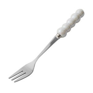 2-teiliges Besteckset mit Keramikgriff, Goldbesteck im Luxus-Stil, Marmor-Keramikgriff, Weißes Besteck - Product Image 1