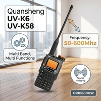 Nouvelle radio UVK6 Quansheng UV-K58 UV-K6 UVK58 Quansheng UV-K6 couleur noire, meilleure vente