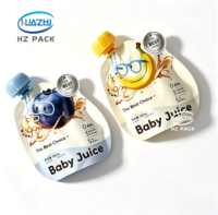Op maat bedrukte aluminium gelamineerde gevormde spuitzak 150ml 200ml voor baby sap fruit puree yoghurt smoothie melk drank squeeze