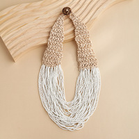 Collar Corto Bohemio Elegante 2025 con Cuentas de Mijo Multicapa, Joyería Hecha a Mano para Mujer, Gran Venta