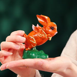 Figurine de lapin volant, mini décoration du zodiaque chinois, pour la maison, le bureau, cadeau pour toutes les saisons - Product Image 4
