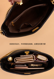 Factory New Leather <b>Handbags</b> Large Capacity Bucket Bag <b>Chain</b> Shoulder Messenger Bag Real Genuine Leather Luxury Bags - Product Image 3