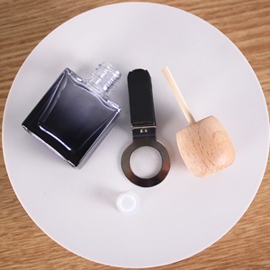 Chai nước hoa ô tô 10ml, chai thủy tinh rỗng, kẹp thông gió ô tô, nắp tròn gỗ beech, chai khuếch tán mùi hương ô tô - Product Image 5
