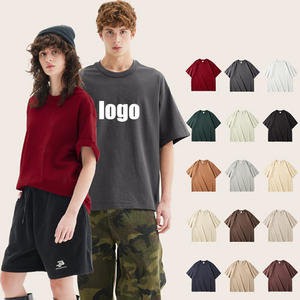 Camiseta lisa personalizada de alta calidad 100% algodón negra para hombre, camisetas al por mayor de 300 g/m², camisetas para hombre con impresión de logotipo. - Product Image 1