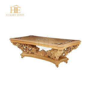 Mesa de comedor de lujo personalizada estilo Palacio <span class=keywords><strong>Imperial</strong></span> Real lujosa mesa de comedor larga chapada en oro con 8 sillas para comedor de Villa - Product Image 2