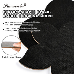 Kit de <span class=keywords><strong>peinture</strong></span> Panwenbo avec panneaux de toile DIY de forme personnalisée à dos noir <span class=keywords><strong>et</strong></span> chevalet - Product Image 6