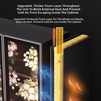 Réfrigérateur Vitrine Commercial OEM Sans Givre à Refroidissement par Air, Luxe Léger, 3 Étagères pour Fleuristes, Conception Ouverte