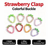 Mousqueton à ressort en alliage, forme fraise colorée à pois, pour la fabrication de porte-clés DIY, pièces accessoires multicolores