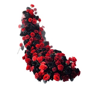 Cinta Decorativa de Rosas Artificiales de Seda Roja de Alta Calidad, Simulando una Cascada de Flores, 200 cm de Longitud, para Banquetes de Boda - Product Image 4