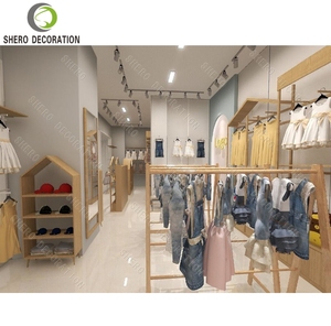 Customized Baby Shop Design Clothing Display Rack Wooden Garment Stand For Clothes Modern Clothing Shop Furniture - Product Image 1