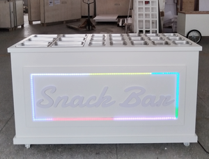 Carretto Moderno Bianco Pieghevole in Legno per Dolciumi per Matrimoni e Feste, Espositore Semplice per Snack Bar in Offerta per Decorazioni <span class=keywords><strong>Eventi</strong></span> - Product Image 2