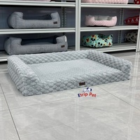 Etrip Pet - Lit orthopédique pour animaux de compagnie, personnalisable, lavable, en tissu bouclé imperméable, avec mousse à mémoire de forme, lit de luxe pour chiens de grande taille