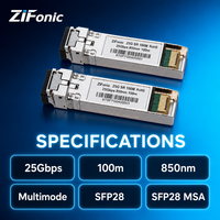 Transceiver Optique SFP28 SR 25G 850nm Multimode 100m Duplex LC DDM 25GBASE-SR pour Centre de Données, Commutateur, Serveur, Uplink, Conforme RoHS