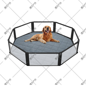 Octagonal Pet Mat Grey Waterproof <b>Dog</b> Cage <b>Pad</b> Moisture Proof Floor Mat For Home Use With Carry Handle - Product Image 2