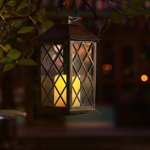 <b>Solar</b> Garden <b>Lantern</b> Led Candle <b>Light</b> Hanging Outdoor Decorative Lighting For Patio Yard - Product Image 1