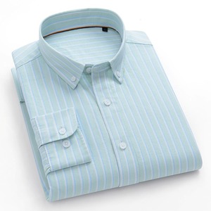 Camicie Casual Estive da <span class=keywords><strong>Uomo</strong></span> 2025 in Twill 100% Cotone, Doppio Petto, Colletto con Bottoni, Eco-Friendly, Senza Stiratura, Anti-Piega, Traspiranti - Product Image 2