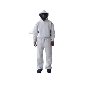 Heavyweight Custom Logo Sweat Suits Cotton Hoodie <strong>Tracksuits</strong> Thick Fabric French Terry Hoodies And Sweatpants Set For Men - Product Image 1