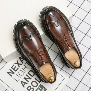 Chaussures habillées en cuir de style coréen <span class=keywords><strong>pour</strong></span> hommes chaussures de marche décontractées en cuir PU mocassins de bureau à la mode à talons hauts <span class=keywords><strong>pour</strong></span> hommes - Product Image 5