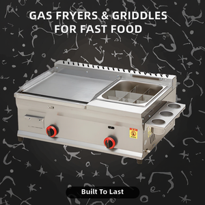 Attrezzatura da Cucina Commerciale Friggitrici e Piastre a Gas in Acciaio Inox di Grado Industriale per Pollo Fritto e Chioschi di Cibo da Strada - Product Image 2