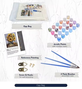 <span class=keywords><strong>Pintura</strong></span> Acrílica Personalizada DIY Pintada a Mano, Clásica y Moderna, con Faro y Flores junto al Mar, Fácil de Pintar por Números, Marco Cuadrado, Ecológica - Product Image 2