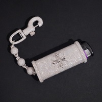 Porte-clés de luxe Hip Hop en argent 925 personnalisé avec moissanite infini de 13 mm et briquet glacé