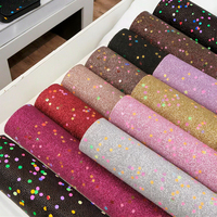 Feuilles de tissu PU à paillettes fines de couleur unie avec gros motifs imprimés à paillettes pour la décoration de chaussures à cheveux-1094970