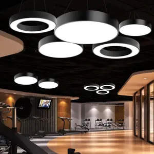 600mm 800mm 1000mm halka avizeler teslim toplantı odası için LED yuvarlak kolye paneli düz tavan ışık
