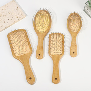 Bamboo Hair <b>Comb</b> Large Steel Teeth Antistatic Massage <b>Comb</b> For Home Use - Product Image 2