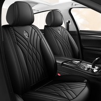 Kit de housses de siège de véhicule 5 places en similicuir moderne, avec coussin de dossier automobile ventilé et tapis de protection, ensemble d'accessoires en gros