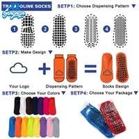Chaussettes de trampoline antidérapantes en polyester de haute qualité, personnalisables en usine, pour enfants et adultes, aire de jeux intérieure parent-enfant