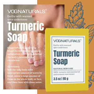 Jabón en Barra de Cúrcuma 100% Natural Hecho a Mano de Marca Privada <span class=keywords><strong>con</strong></span> Vitamina C y <span class=keywords><strong>Leche</strong></span> de Cabra para Iluminar, Combatir la Hiperpigmentación y Restaurar la Piel - Product Image 4