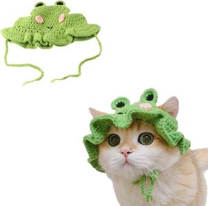 Chapeaux pour animaux de compagnie en laine tissés à la main, écologiques, personnalisés, en crochet, forme d'animaux de dessin animé mignons, été-printemps, petites et moyennes tailles, vente en gros - Product Image 3