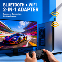Adaptateur USB externe sans fil NKIWI WiFi6 Bluetooth 5.4 AX900 900 Mbps double bande 2-en-1 avec antenne intégrée pour PC portable