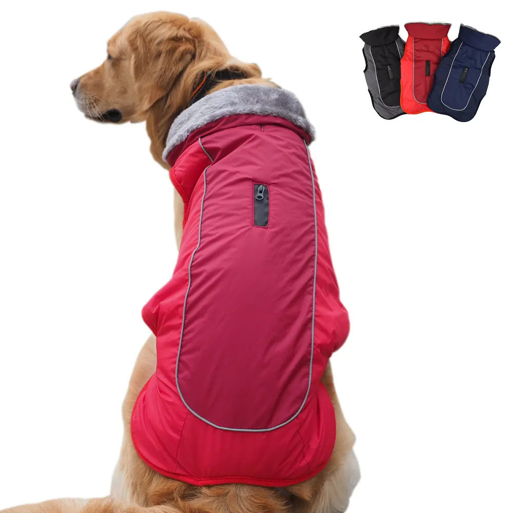 Ropa para perros con escote de lana resistente al viento, abrigo grueso para perros con clima frío y acogedor