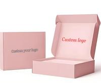 Maßgefertigte Luxus-Wellpappe mit Logoaufdruck, Rosa Schuh- und Kleidungsverpackung, Versandkarton, Papier-Transportbox