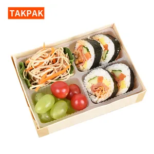 Caixa de almoço descartável, recipiente de mesa para almoço, caixa de comida bento para a escola biodegradável