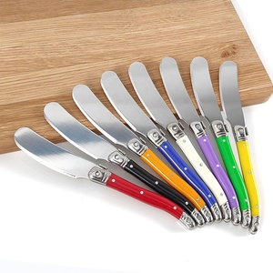 Ensemble de 8 couteaux à beurre style <span class=keywords><strong>Laguiole</strong></span> avec manches colorés pour fromage et charcuterie, manches en ABS de qualité alimentaire - Product Image 4