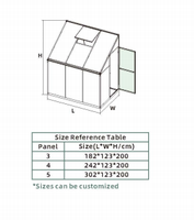 Serre inclinée ROYO moderne à structure en aluminium avec design écologique, étanche et à montage simplifié pour usage domestique et en jardin.