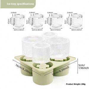 Silicone Ice Cup 4 PC Ice Mold <b>Set</b> Easy-to-Use Ice Cream Maker <b>Tools</b> for <b>Kids</b> Sustainable - Product Image 2