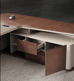 Hiện đại sang trọng Điều hành nội thất văn phòng bền hình chữ L quản lý bàn làm bằng gỗ - Product Image 5